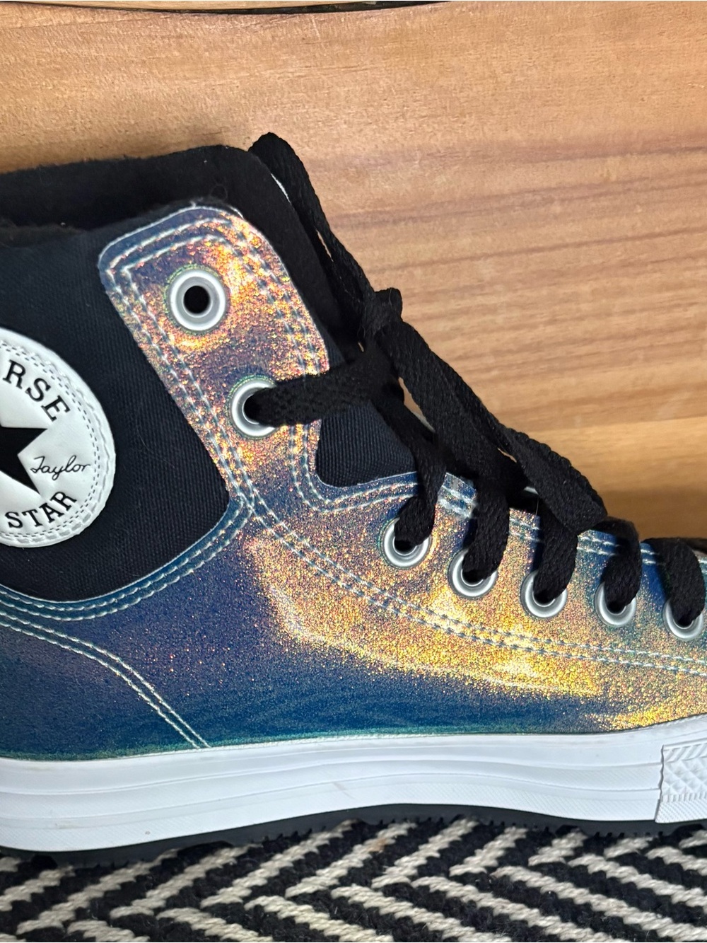 Converse Kids Iridescent High-Top Sneakers with Black Accents